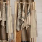 Lot de 3 torchons Prunelle rayés en coton lavé – 50×70 cm 